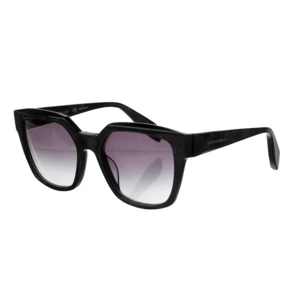 Alexander McQueen Sunglasses OS UNI Black Carbon AM0042S​ Alexander McQueen® AM0432SA Wayfarer Sunglasses EuroOptica™ main image 3